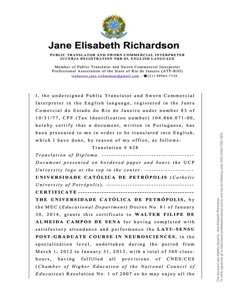 Certificate preview