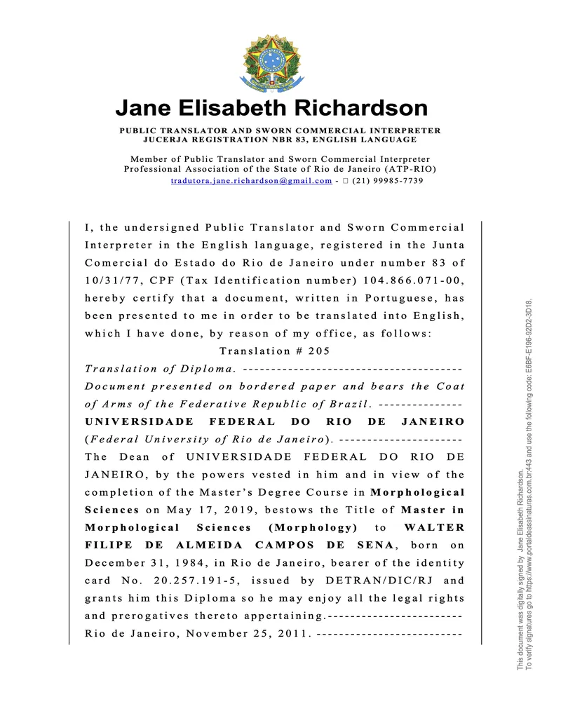 Certificate preview